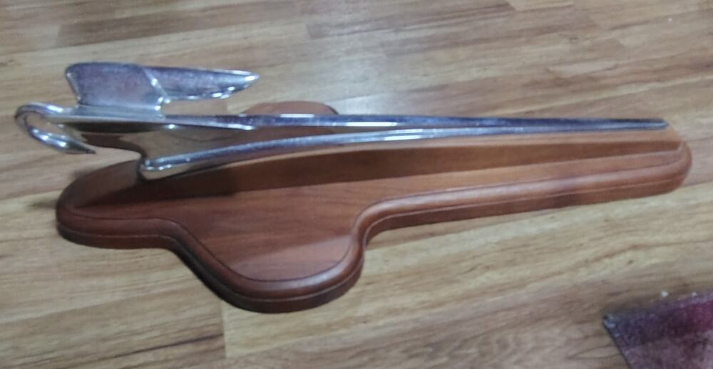 1952 1953 1954 PACKARD Cormorant Swan Hood Ornament and Base - Vintage OEM Rare